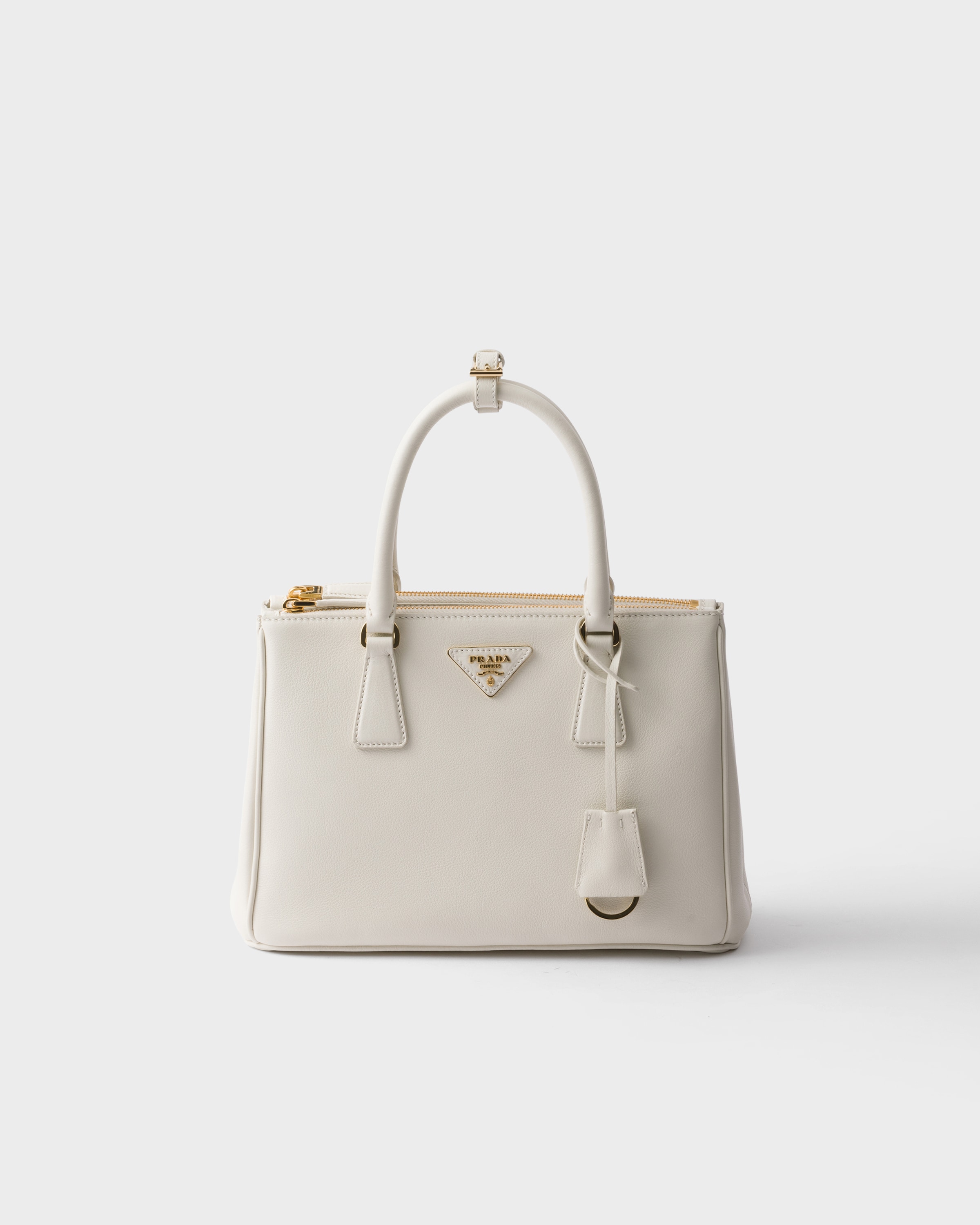 Prada bag on a white background